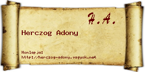Herczog Adony névjegykártya